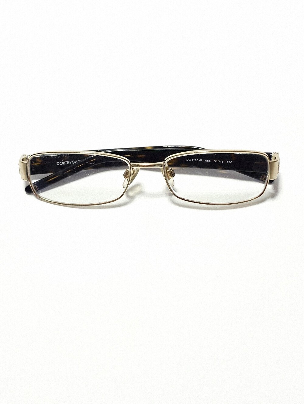 Dolce & Gabbana DG1108-B Gold Eyeglass Frames Missing 1 Stone G Logo
